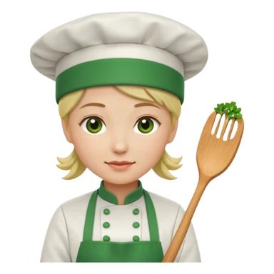 Small icon emoji of woman chef cook, minimum details, green #36a767 main colorSmall icon emoji of woman chef cook, minimum details, green #36a767 main color sticker