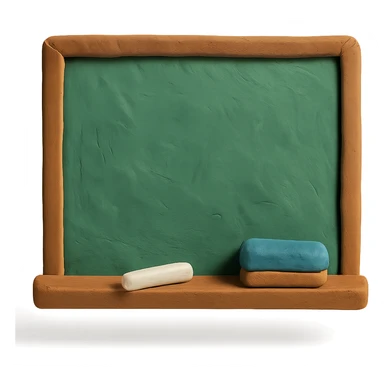 claymation style classroom chalkboard with chalk and eraser sticker