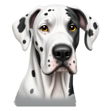 Great Dane white gray black spots sticker