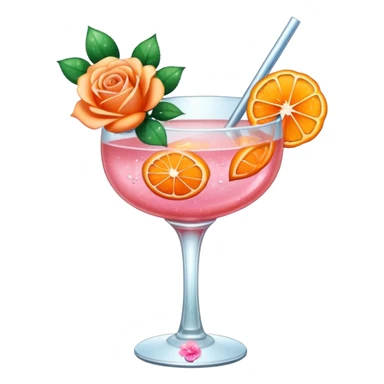 Glittery rose mocktail with orange roses sticker