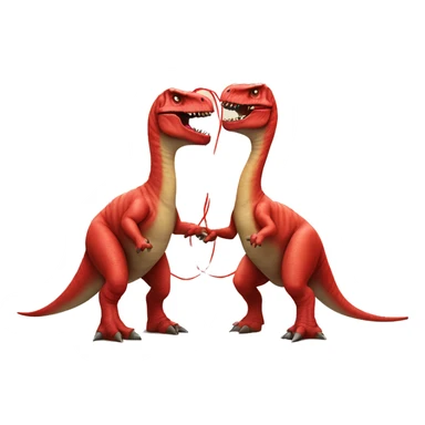 Two dinosaurs in red string sticker