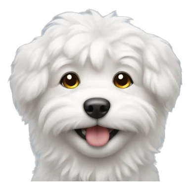 white fluffy puppy smirking  sticker