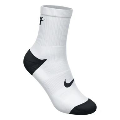 white sock, with black nike logo socks sticker