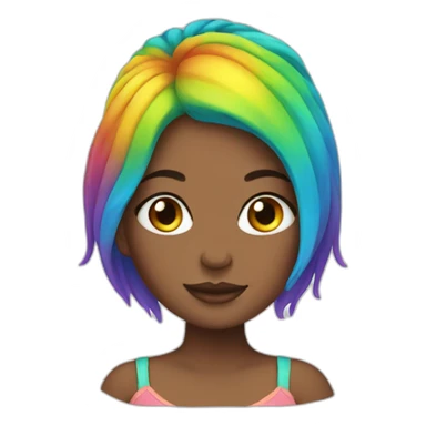 pregnant rainbow hair sticker
