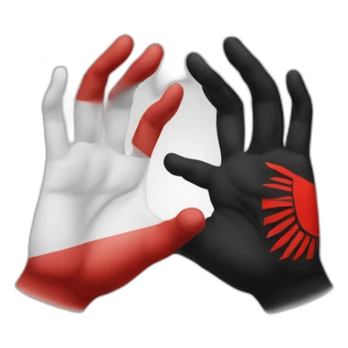 Two hands making the albanian flag eagle sticker