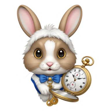 Rabbit holding watch sticker