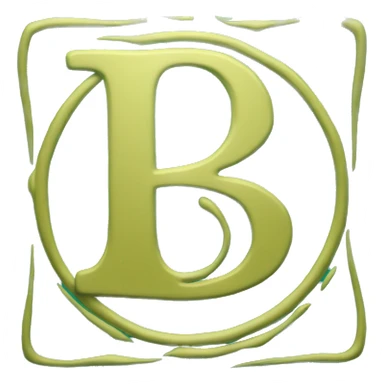 Letter “B” inside a Rounded Square Cyan Colored  sticker