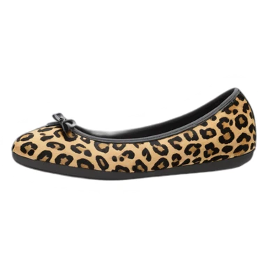 chausson ballerine isotoner léopard avec semelle en cuir sticker