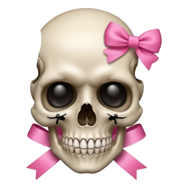 A skull with a small pink ribbon on yhrnside sticker
