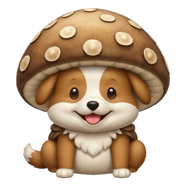 Dog in mushroom costume sticker