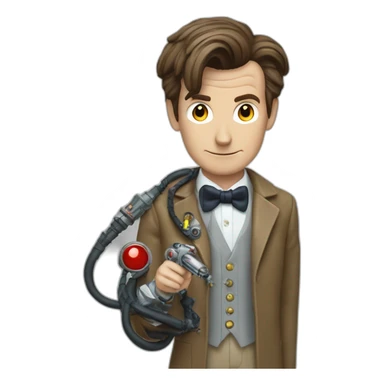 The 11th doctor with his Sonic screwdiver sticker