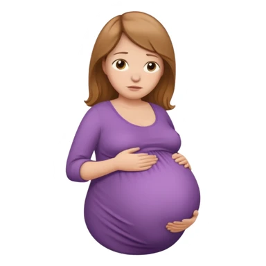 very heavily pregnant overdue woman with very large belly sticker