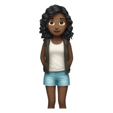 girl with dark hair near the sea sticker