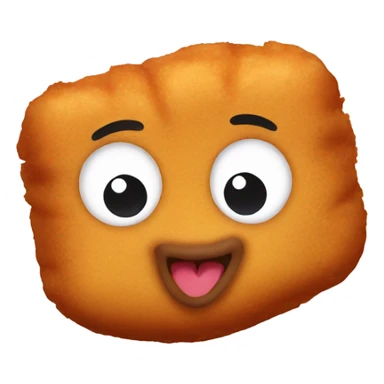 chicken nugget with face sticker
