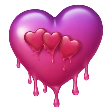 three hearts dripping wet sticker