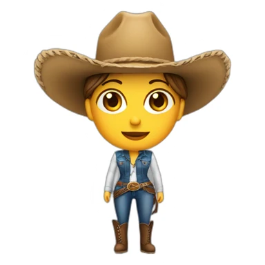 Crea un emoji de una chica con sombrero de vaquero  sticker