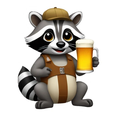 raccoon holding beer sticker