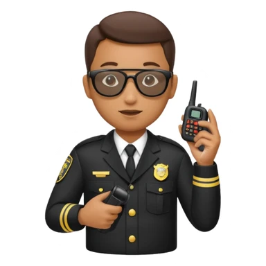 school security, sun glasses, holding walkie-talkie sticker