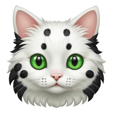 White cat with black spots sticker