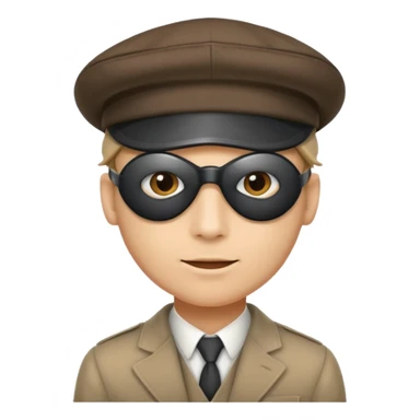 A man wearing a peeky blinders style hat with a hopeful expression. sticker