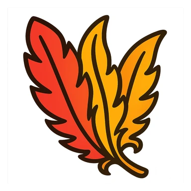 Combine these three phoenix feathers into a single harmonious composition, arranged together with no background, in a vibrant toon 3D style. sticker