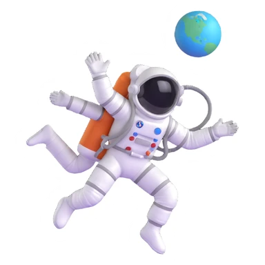 cosmonaut floating in space sticker