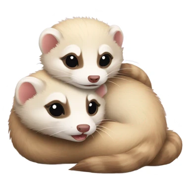 Two ferrets hugging  sticker