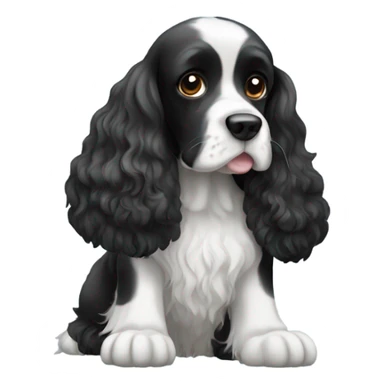 Black and white cocker spaniel sticker