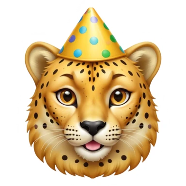 Cinematic Comical Cheetah Portrait Emoji, Head tilted dramatically with an exaggeratedly amused expression, featuring a striking, glossy golden Fur with bold spots, wide, expressive amber eyes filled with playful disbelief, Simplified yet hilariously expressive features, highly detailed, glowing with a slightly sassy glow, high shine, dramatic yet playful, stylized with an air of cheeky mischief, bright and endearing, soft glowing outline, capturing the essence of a spirited and over-the-top cheetah, so meme-worthy it feels like it could dash its way into internet fame instantly! sticker