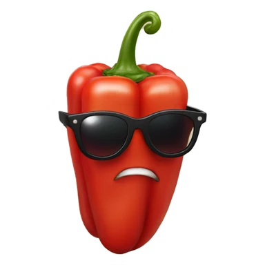 serious Red Pepper in black sun glasses sticker