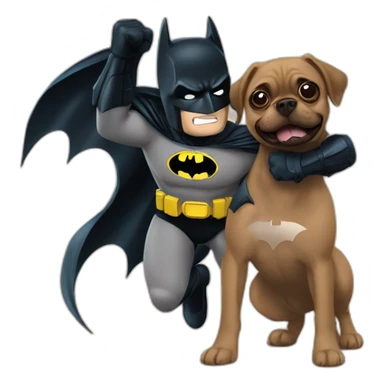 Batman playing with puggle sticker
