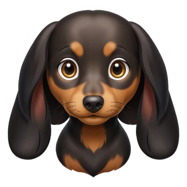 Mini dachshund long black hair sticker