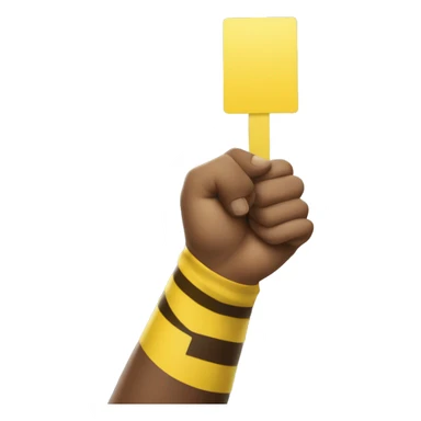 a hand holding up a yellow card, like a referee does in football sticker