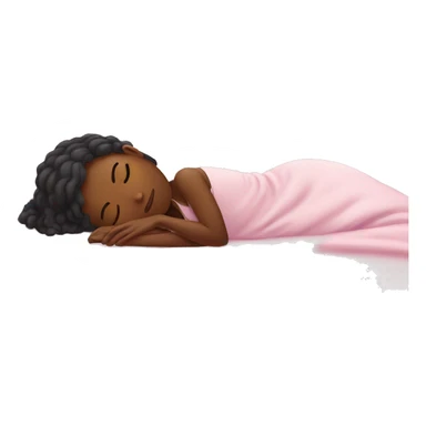 white female asleep on a pink bed sticker