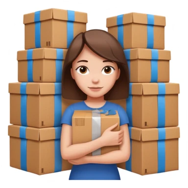 Woman with armful of boxes












 sticker