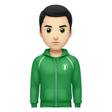 Cho Sang-woo Age: Late 30s
Appearance: A well-groomed man with neatly combed black hair, sharp facial features, and a more composed demeanor.
Outfit: Green player tracksuit sticker