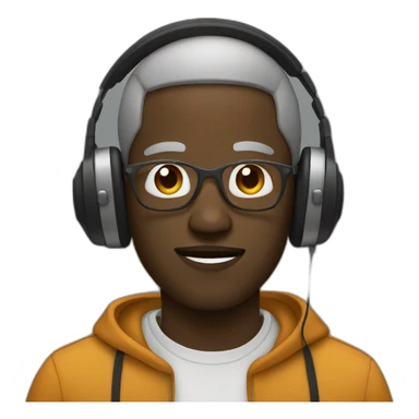 Black man listening to music sticker