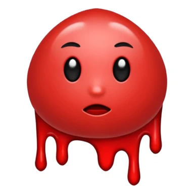 blood emoji that is a mix or red & black sticker