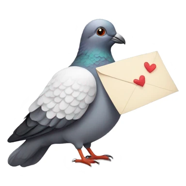 Messager pigeon with a love letter  sticker