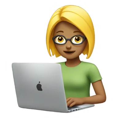 yellow girl in laptop  sticker