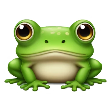 Round little grumpy frog sticker