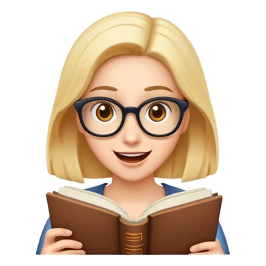 Excited bookworm  sticker