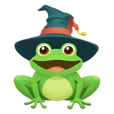 frog wizard flat design style sticker