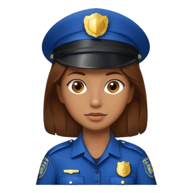 police woman with brown hair sticker