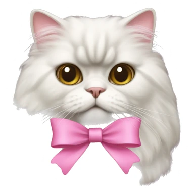 A persian cat with a pink bow sticker
