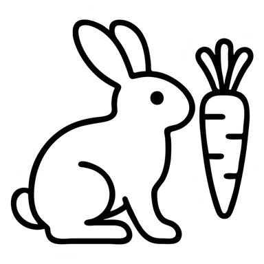 rabbit with a carrot sticker