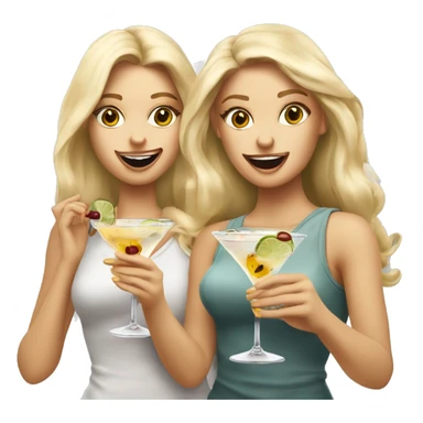 Two pretty blonde girls holding dirty martinis sticker