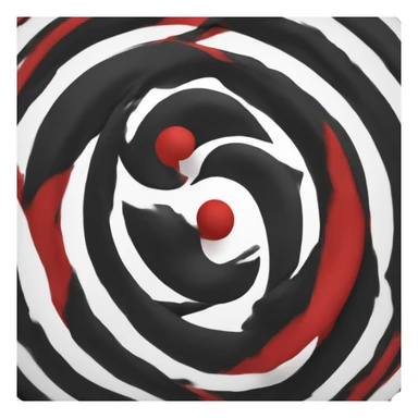 Flag, black top half red bottom half with a white Koru/spiral going through the middle sticker