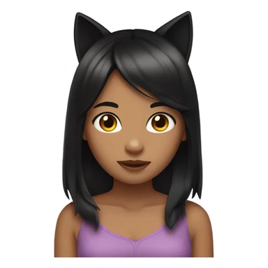 black haired girl with cat ears sticker