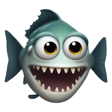 Creepy front facing fish sticker